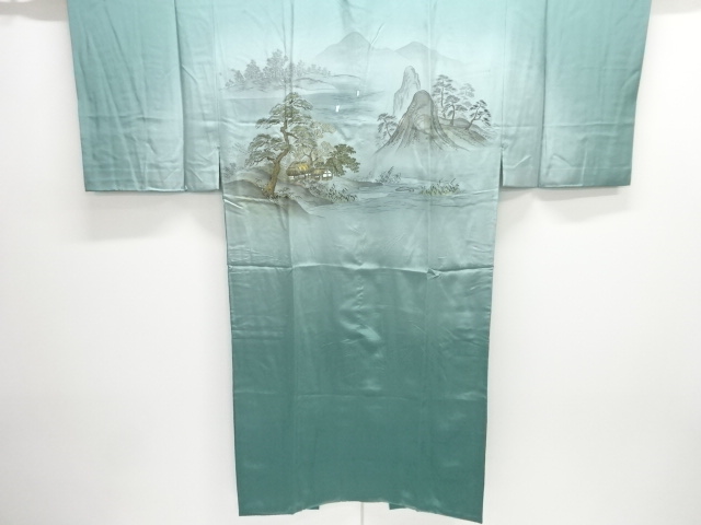 JAPANESE KIMONO / HOUSE LANDSCAPE PATTERN FOR MENS JUBAN FOR MEN